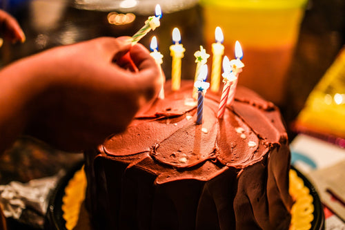 Cake with candles on top