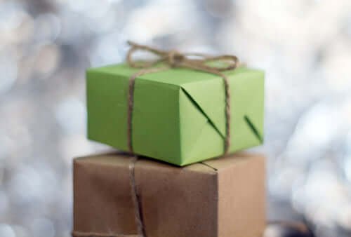 Gift boxes wrapped and tied with twine