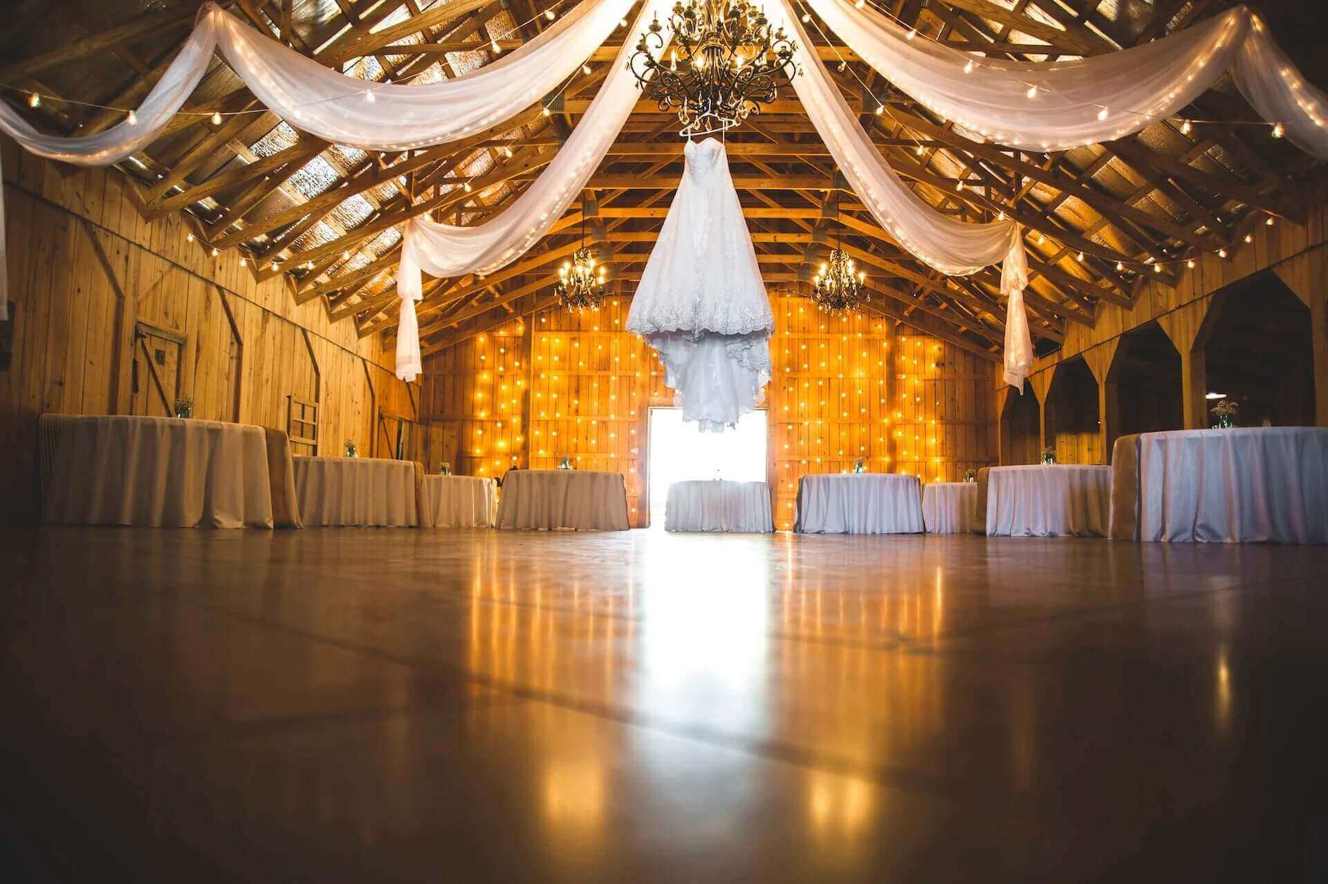 Barn turned into a wedding reception