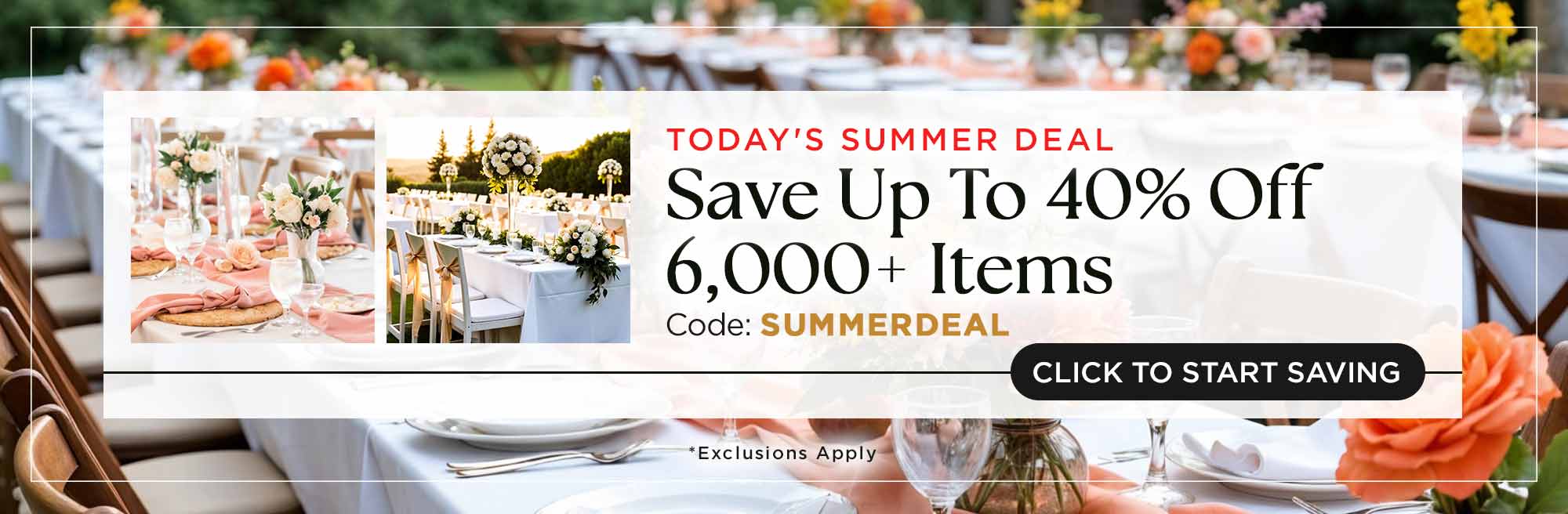 Today's Summer Deal 
Save Up To 40% Off 6,000+ Items

Click To Start Saving
